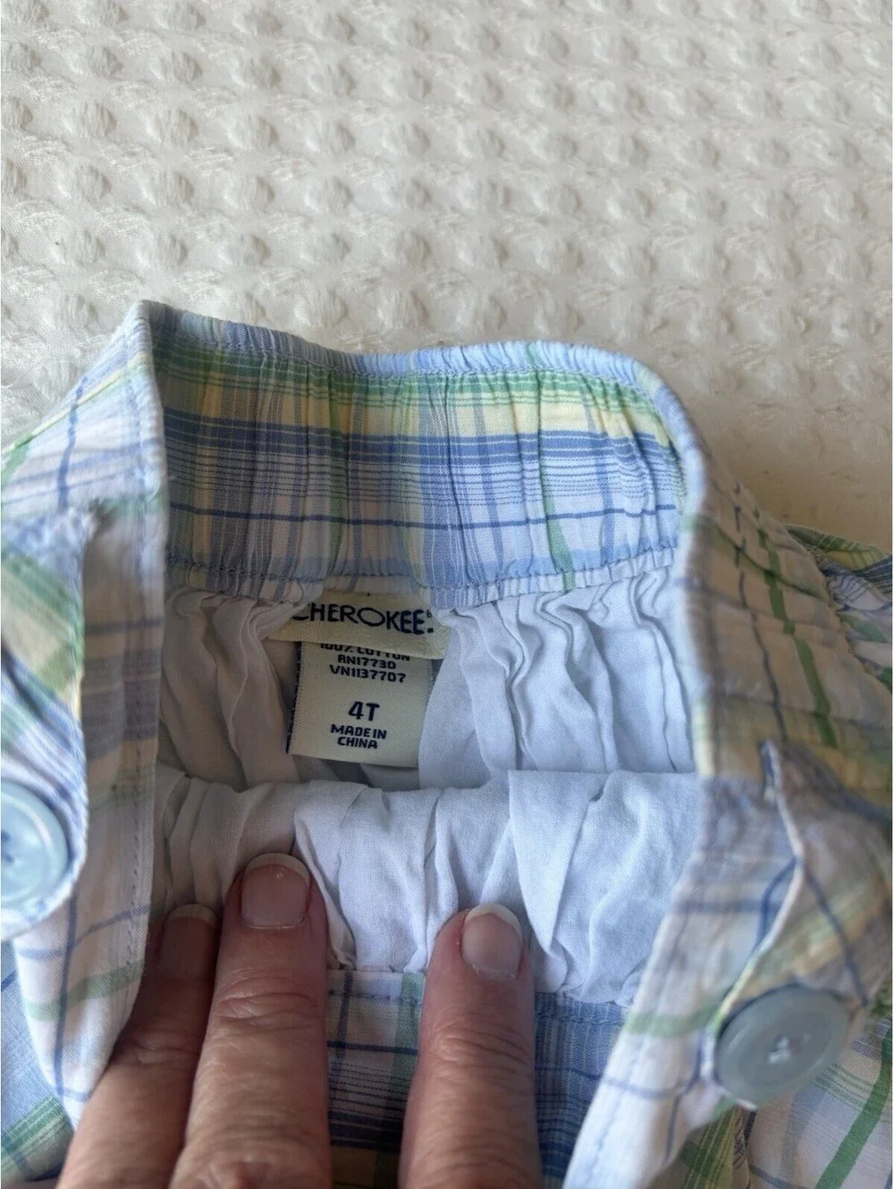 Cherokee Blue Green Plaid Skirt Size 4T Beach Travel